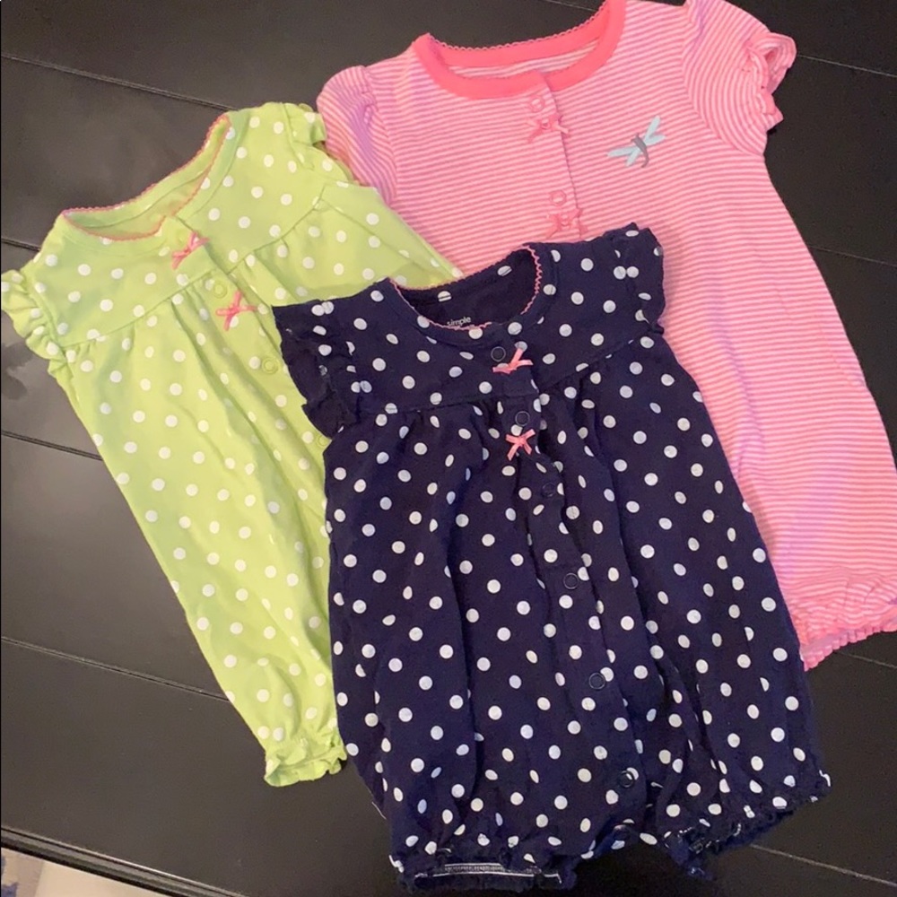 Adorable set of 3 bubble - 3-6 months